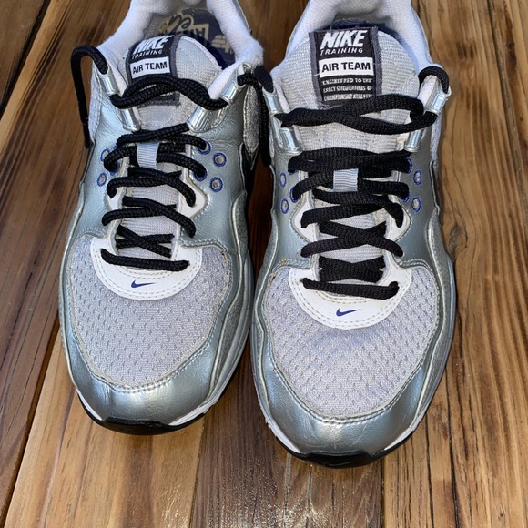 Retro Metallic Silver Air Team Training Nikes sz 7 - Picture 7 of 12